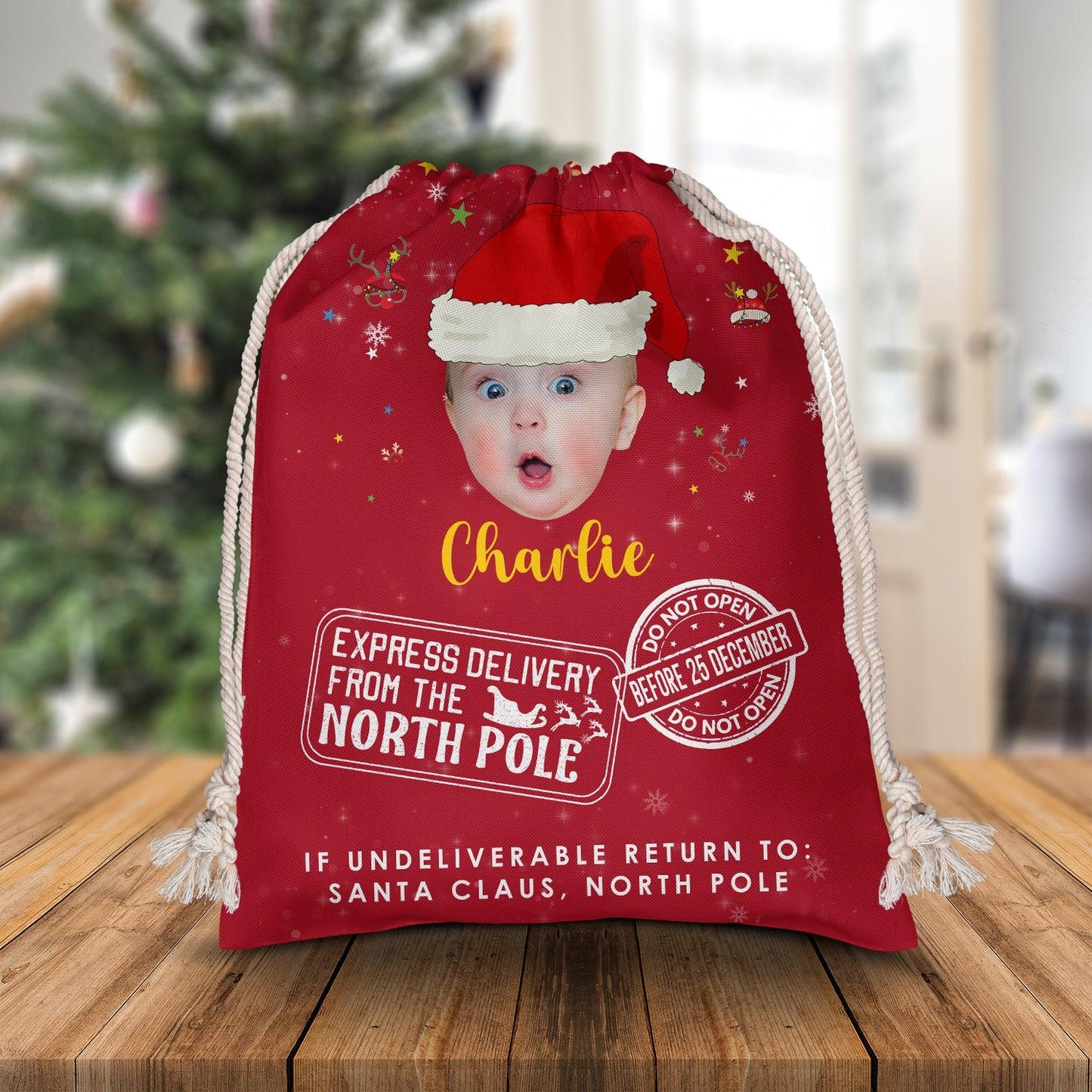 Christmas Delivery Photo Sack - Personalized Custom Christmas Sack