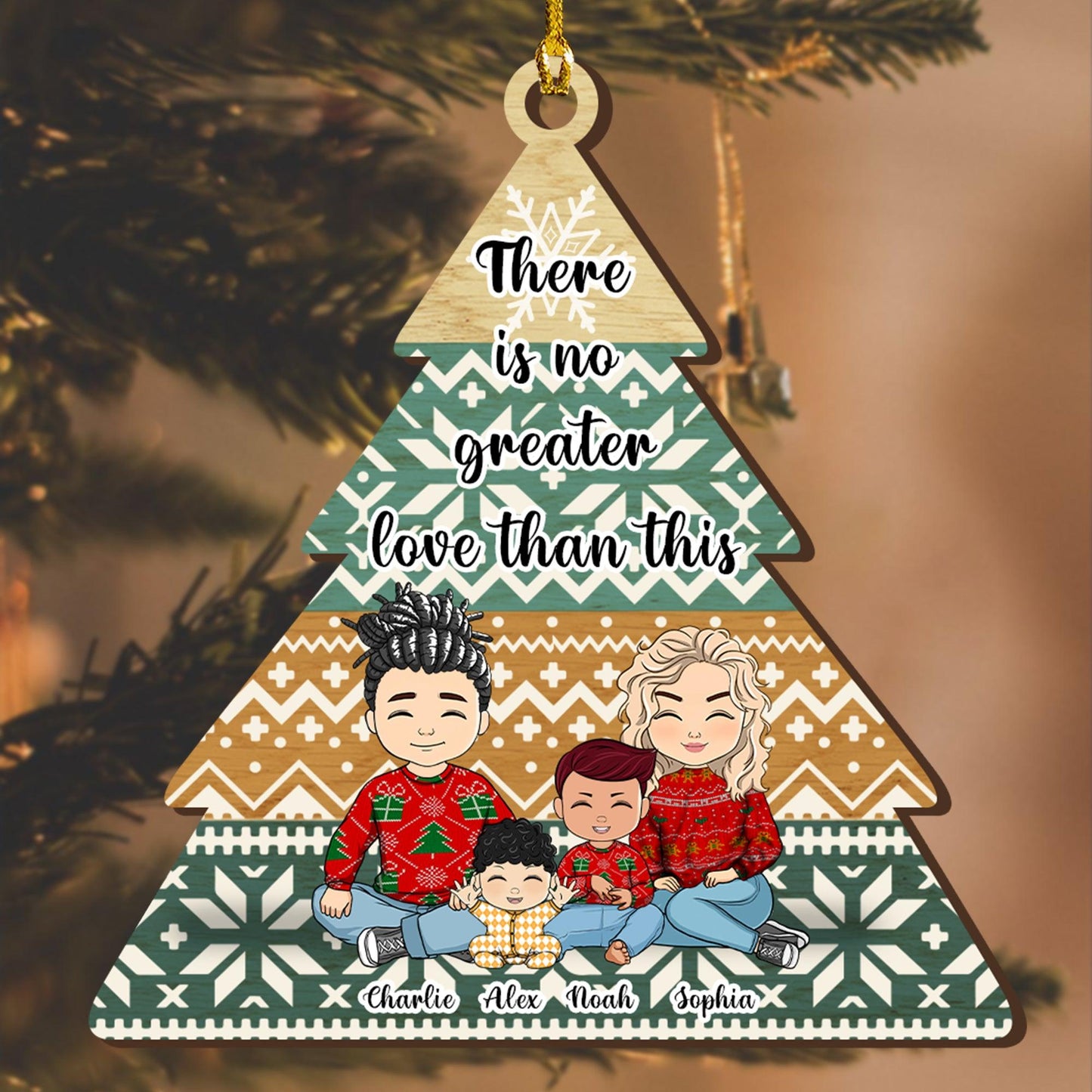 No Greater Love Than This - Custom Shape Wood Ornament