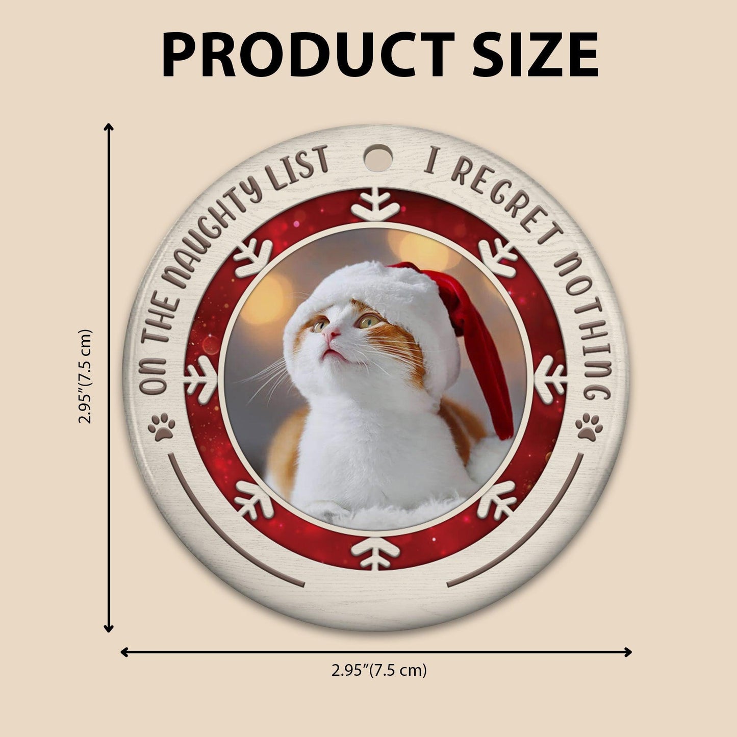 On The Naughty List - Personalized Christmas Pet Ornament