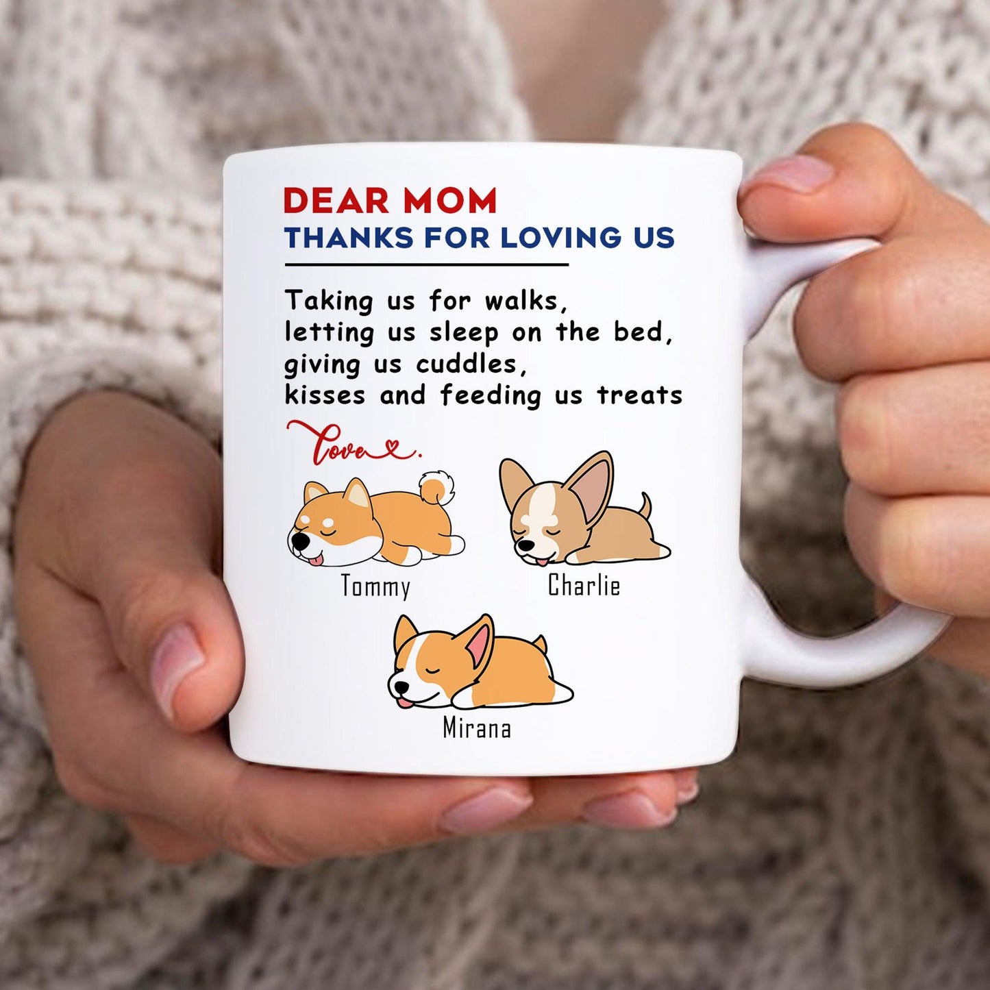 Personalized Dear Mom Dad Thanks - Custom Mugs Gift For Dog Lovers
