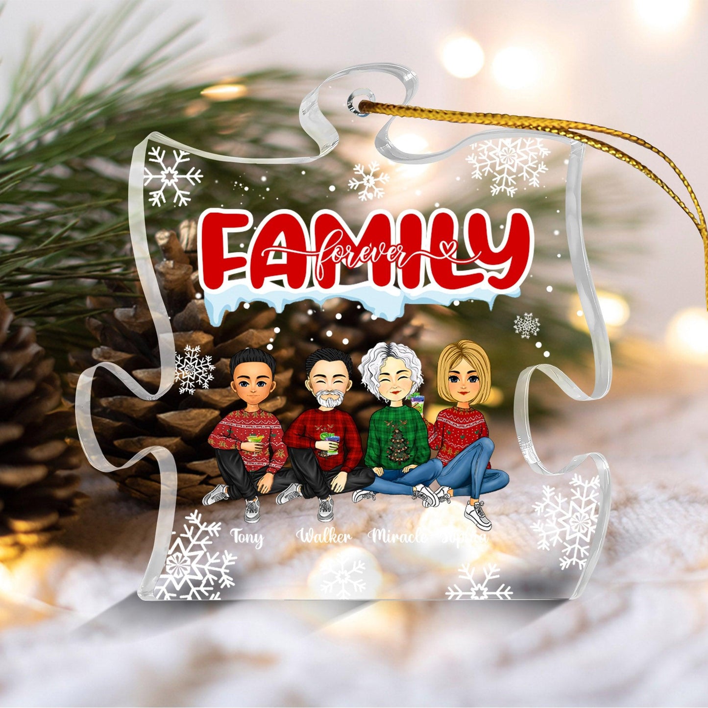 Family Forever Acrylic Ornament - Personalized Acrylic Gift
