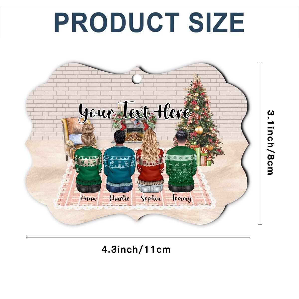 Personalized Family by Fireplace - Personalized Ornament