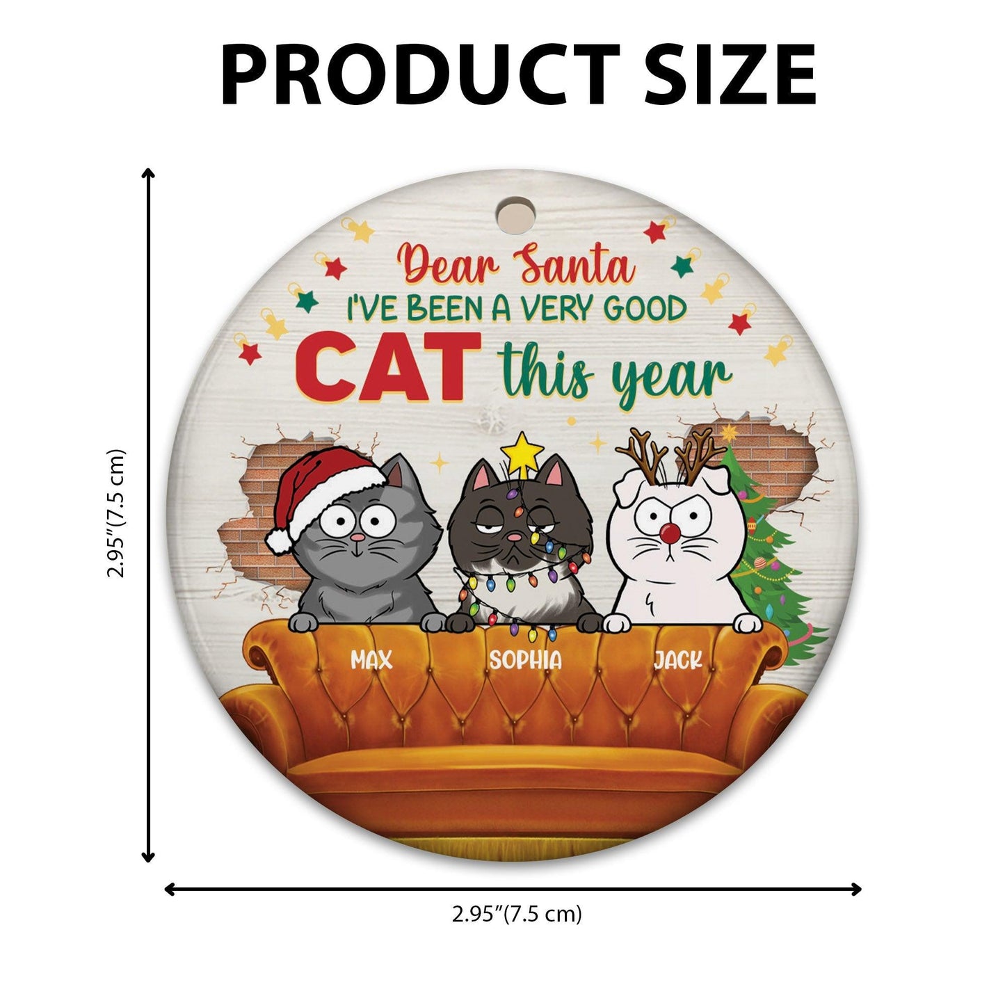 On The Naughty List - Personalized Ceramic Christmas Ornament