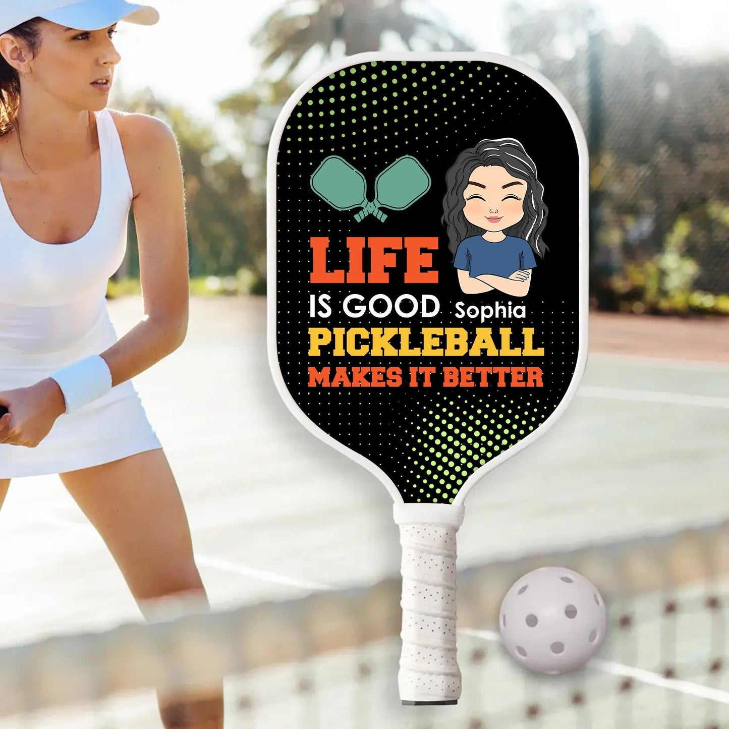 Life Is Good Pickleball Personalized Paddle - Custom Name