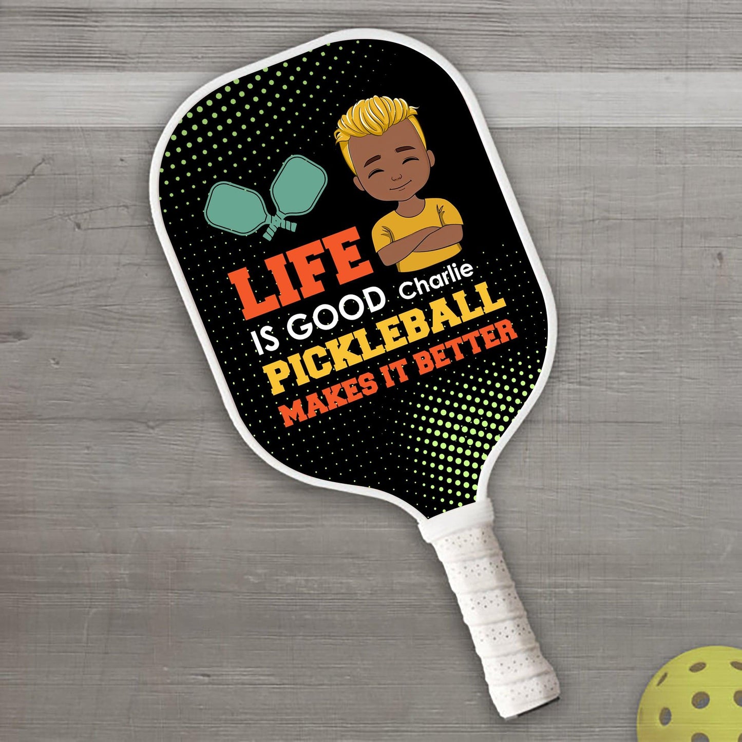 Life Is Good Pickleball Personalized Paddle - Custom Name