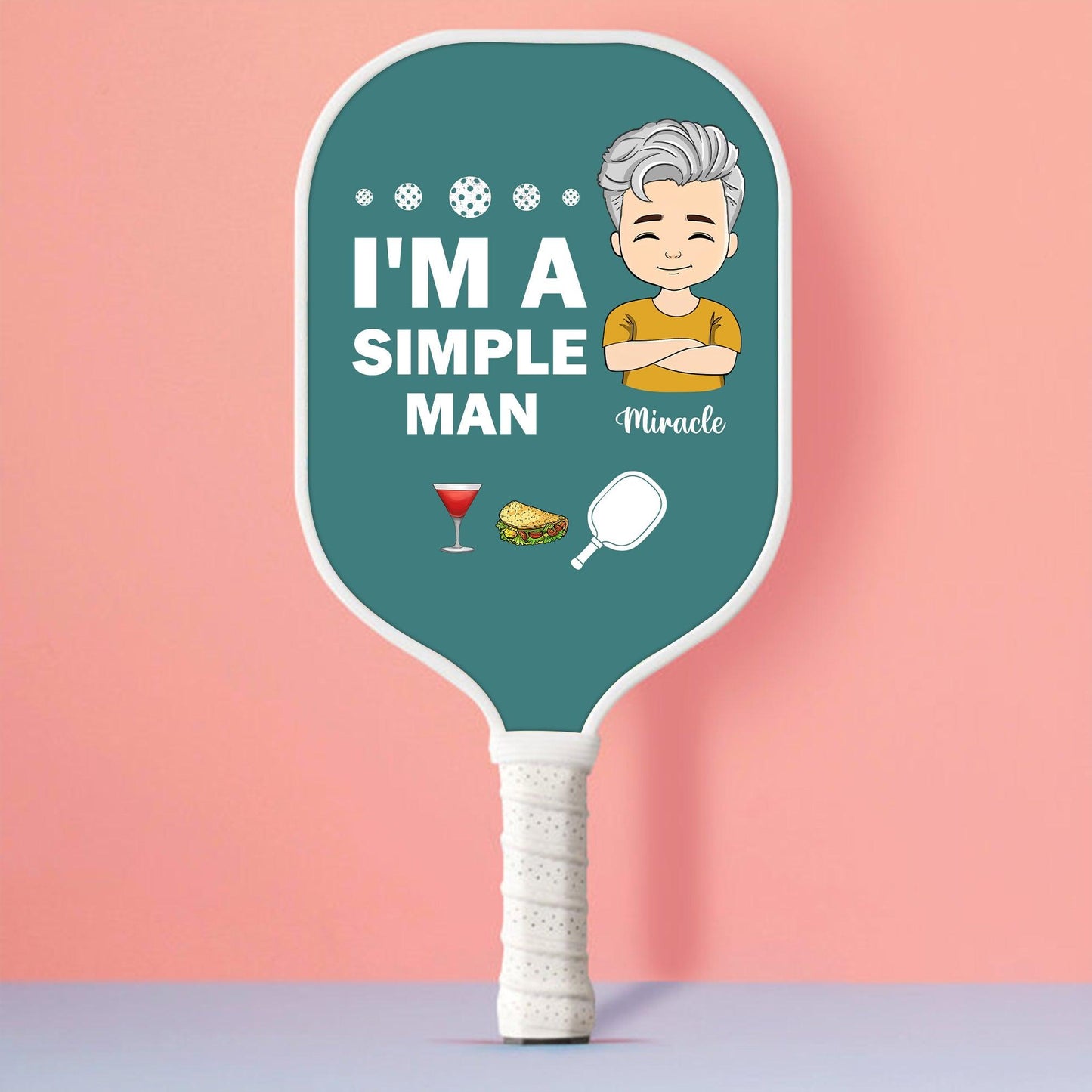 I'm A Simple Woman - Personalized Pickleball Paddle Gift