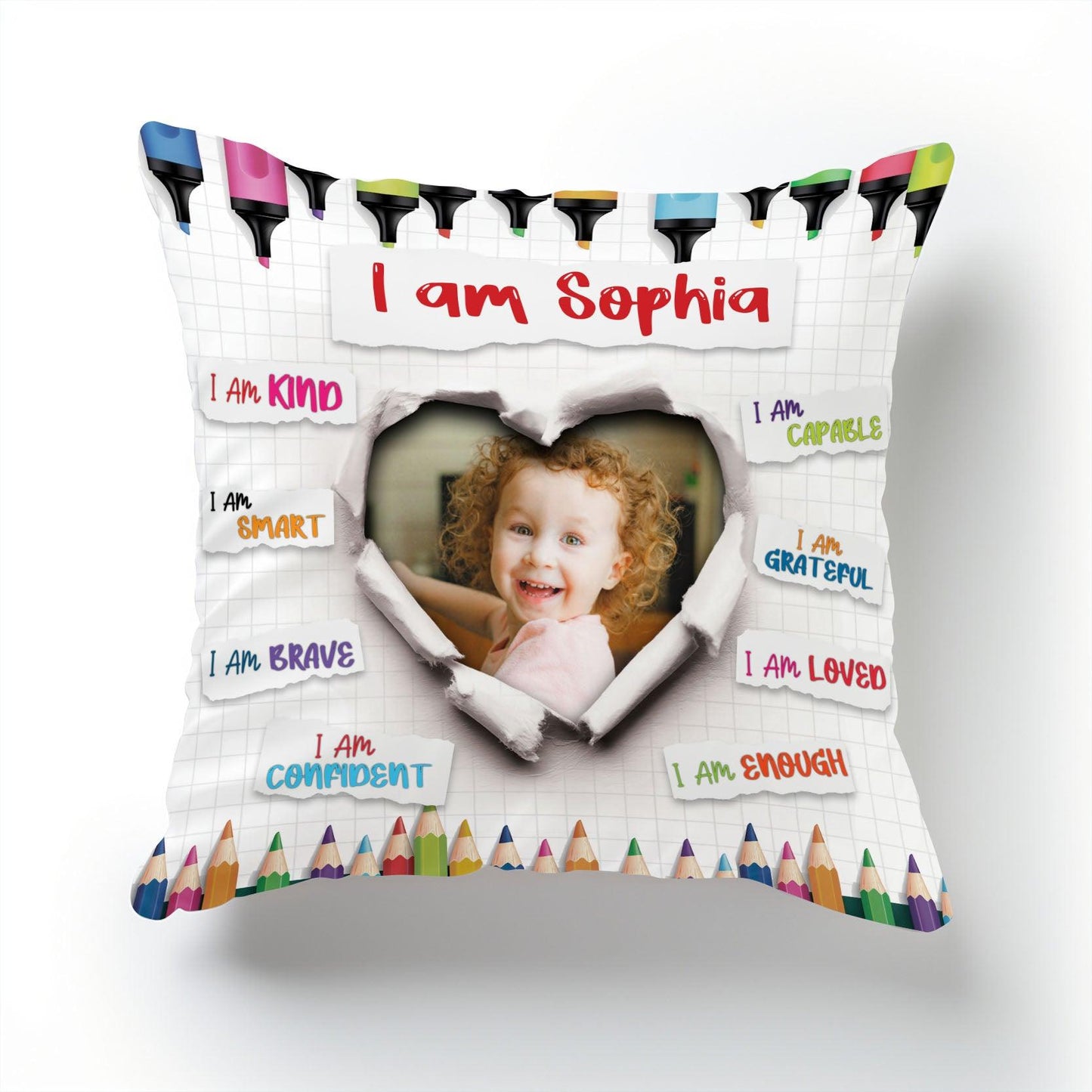 Personalized Granddaughter I Am Kind Pillow - Grandchildren Gift