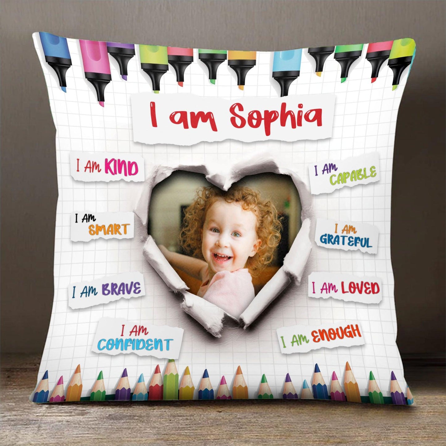 Personalized Granddaughter I Am Kind Pillow - Grandchildren Gift