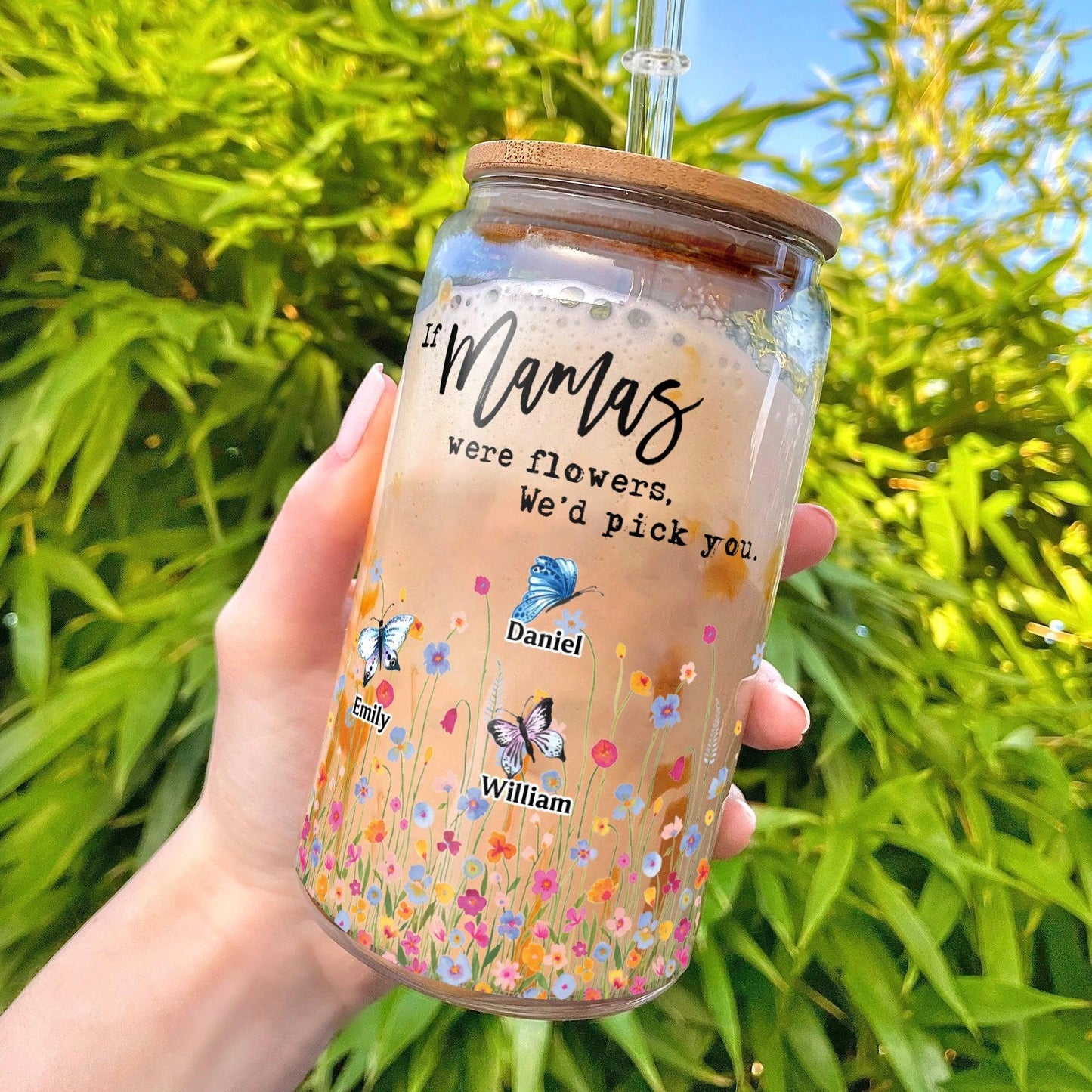 Mother And Grandmother Garden - Personalized Glass Bottle Mother