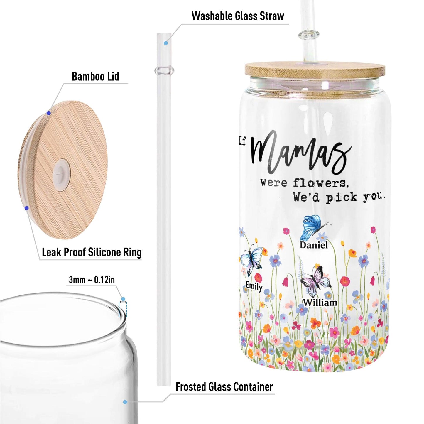 Mother And Grandmother Garden - Personalized Glass Bottle Mother