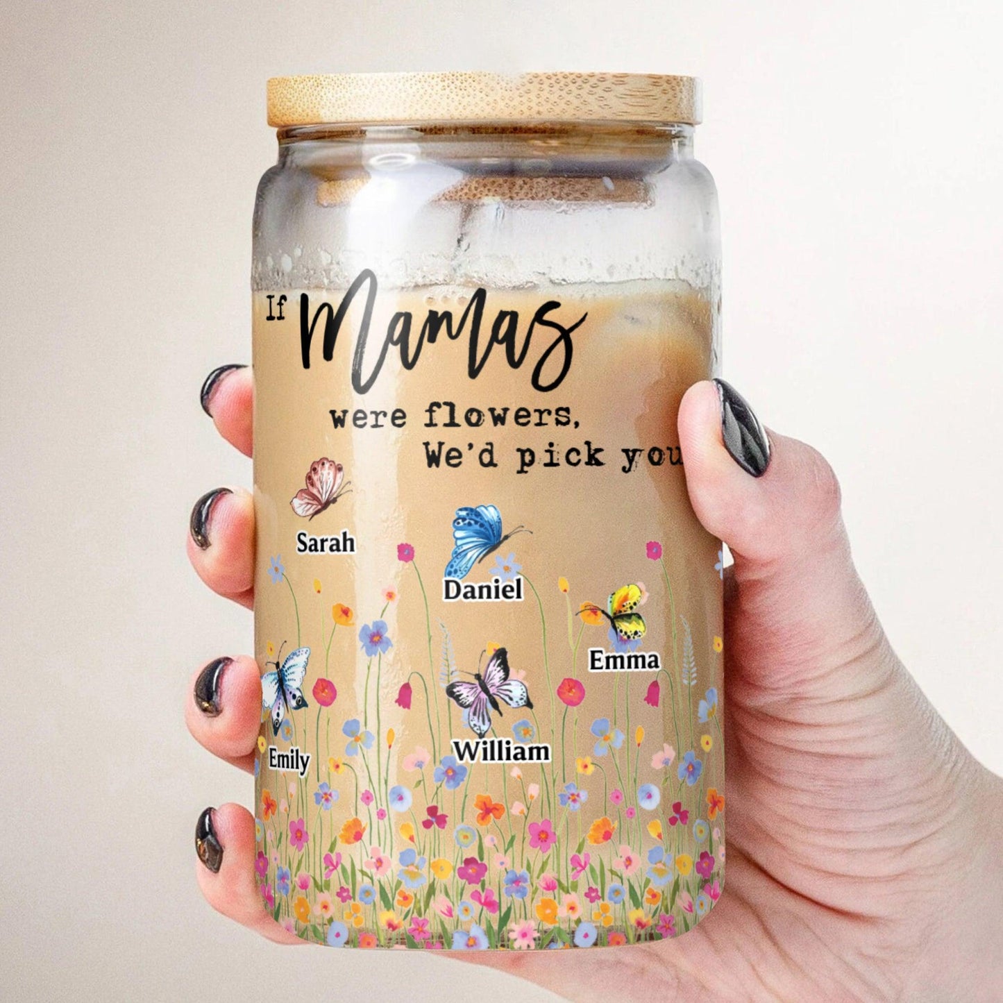 Mother And Grandmother Garden - Personalized Glass Bottle Mother