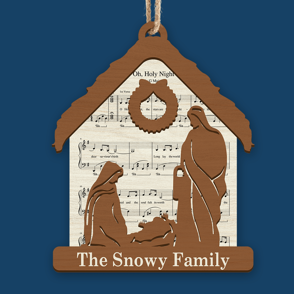 Nativity Christmas Faith Music - Custom Shape Wood Ornament