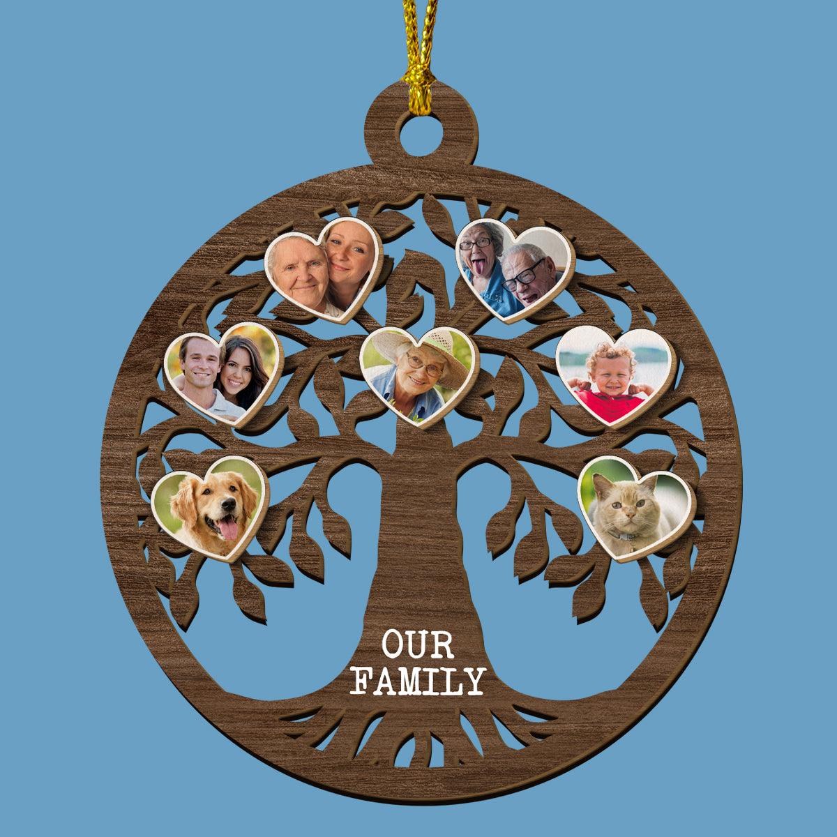 Our Family Tree Christmas Ornament - Custom Wood Design