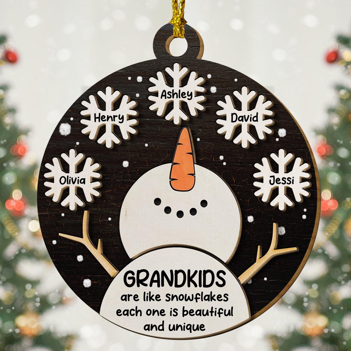 Snowman Grandma Ornament - Personalized Grandkids Gift