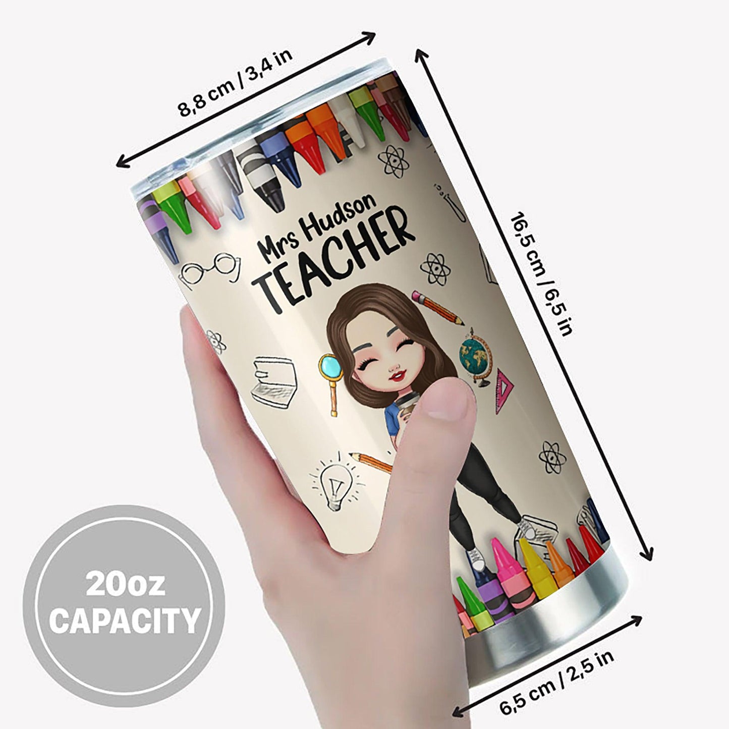 Personalized Teacher Teach Love Inspire Tumbler - Gift Idea