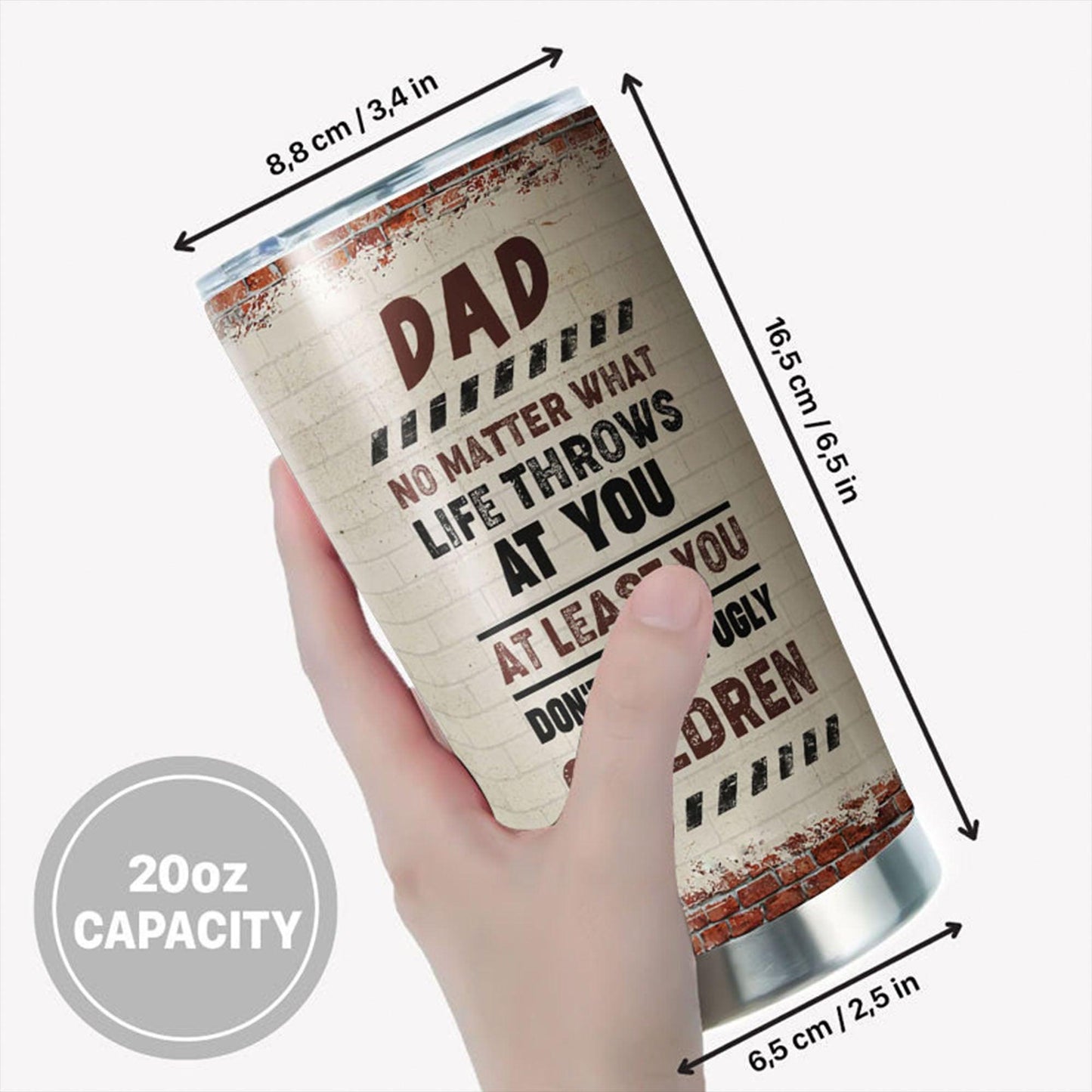 Personalized Cat Dad Don't Have Ugly Child Tumbler - Funny Cat Dad