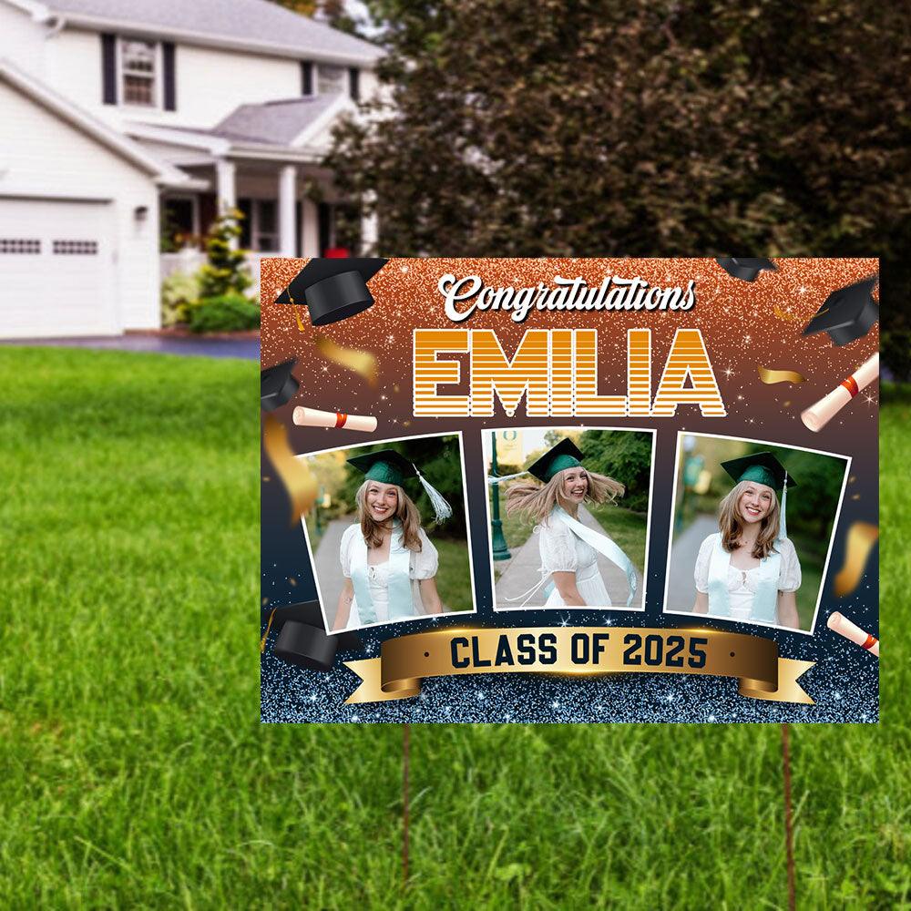 2025 Grad Lawn Sign - Personalized Graduation Lawn Sign Gift