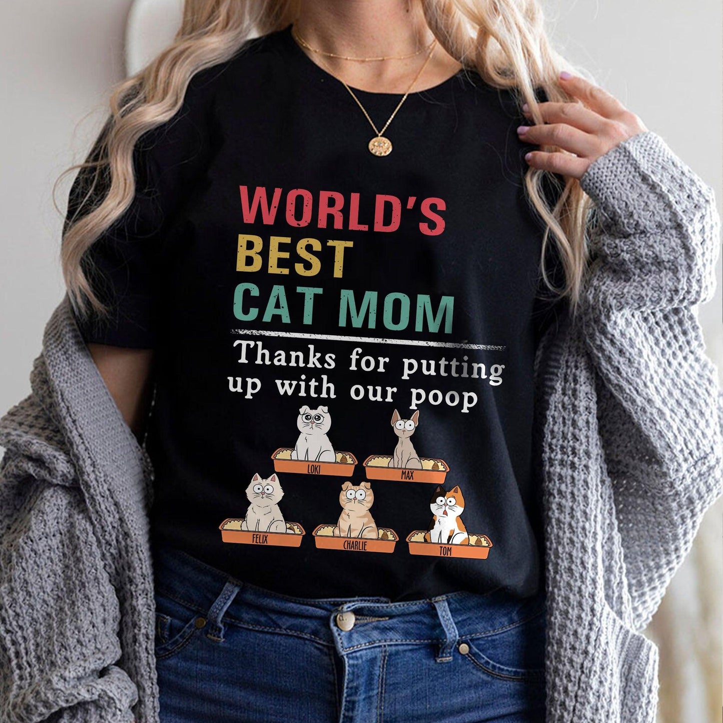 Personalized World's Best Cat Mom & Dad - Custom Unisex T-Shirt