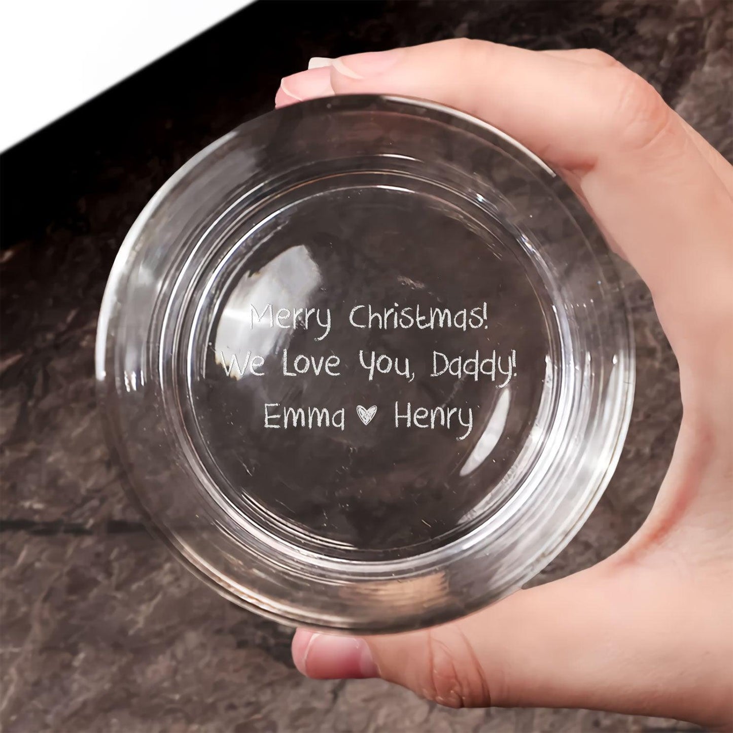 Custom Whiskey Glass With Secret Message - Personalized Gift