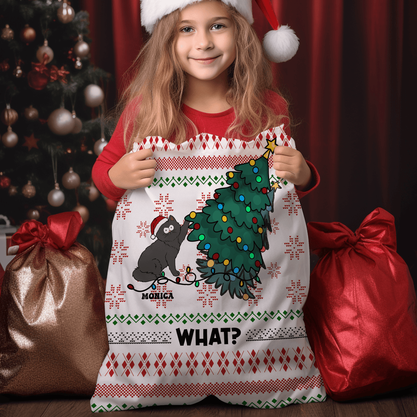 What Cat Annoying Cats Christmas Bag - Personalized Custom Christmas Sack