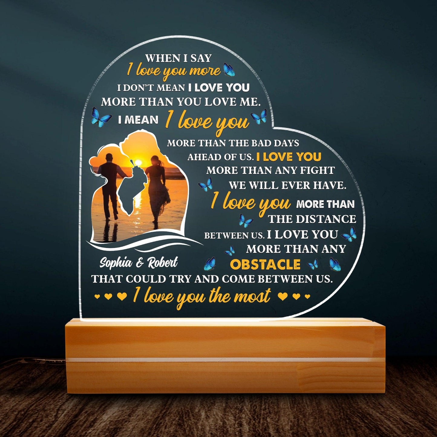 I Love You More Best Gift - Personalized Night Light Plaque
