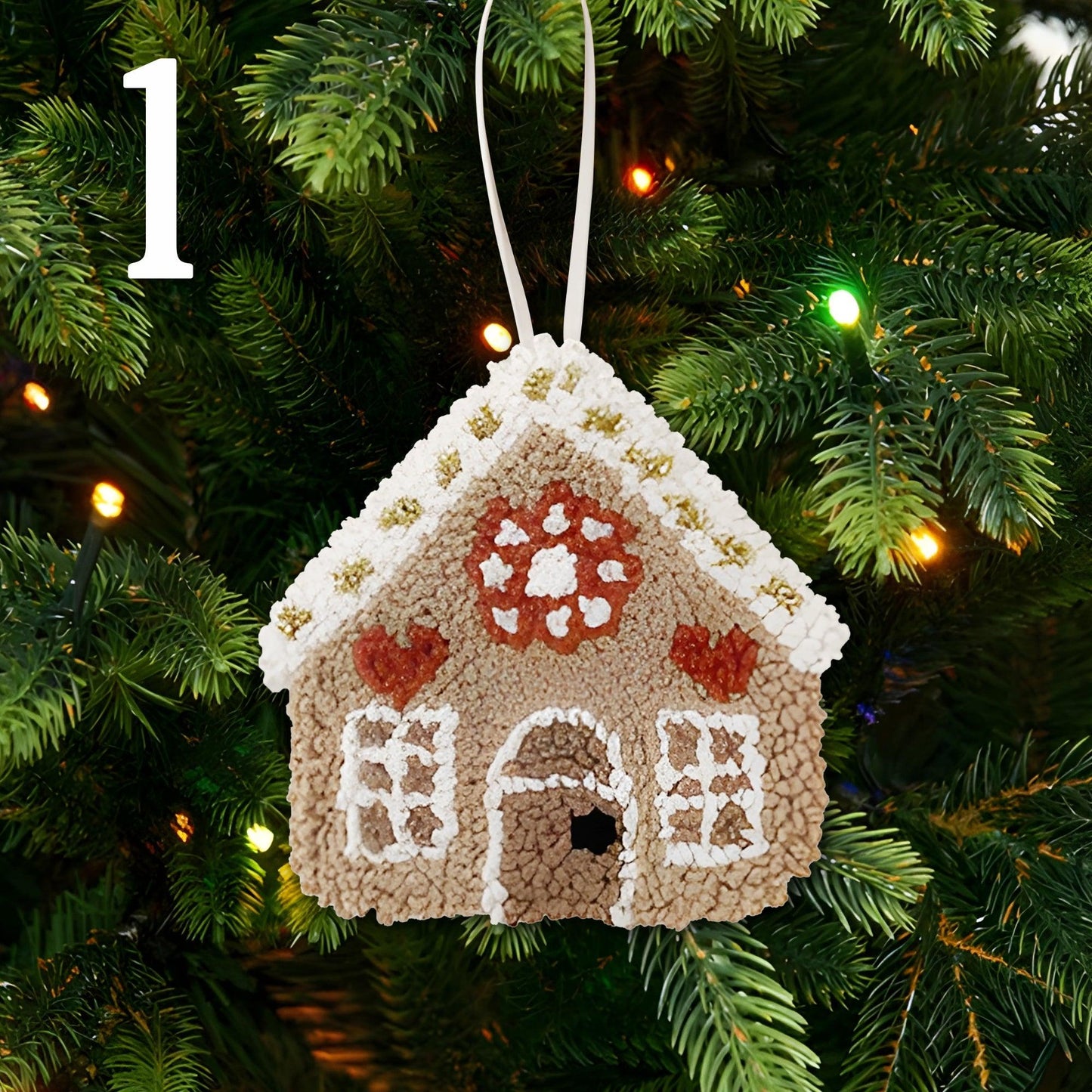 Cozy Christmas Icon In Yarn Texture - Punch Needle Ornament