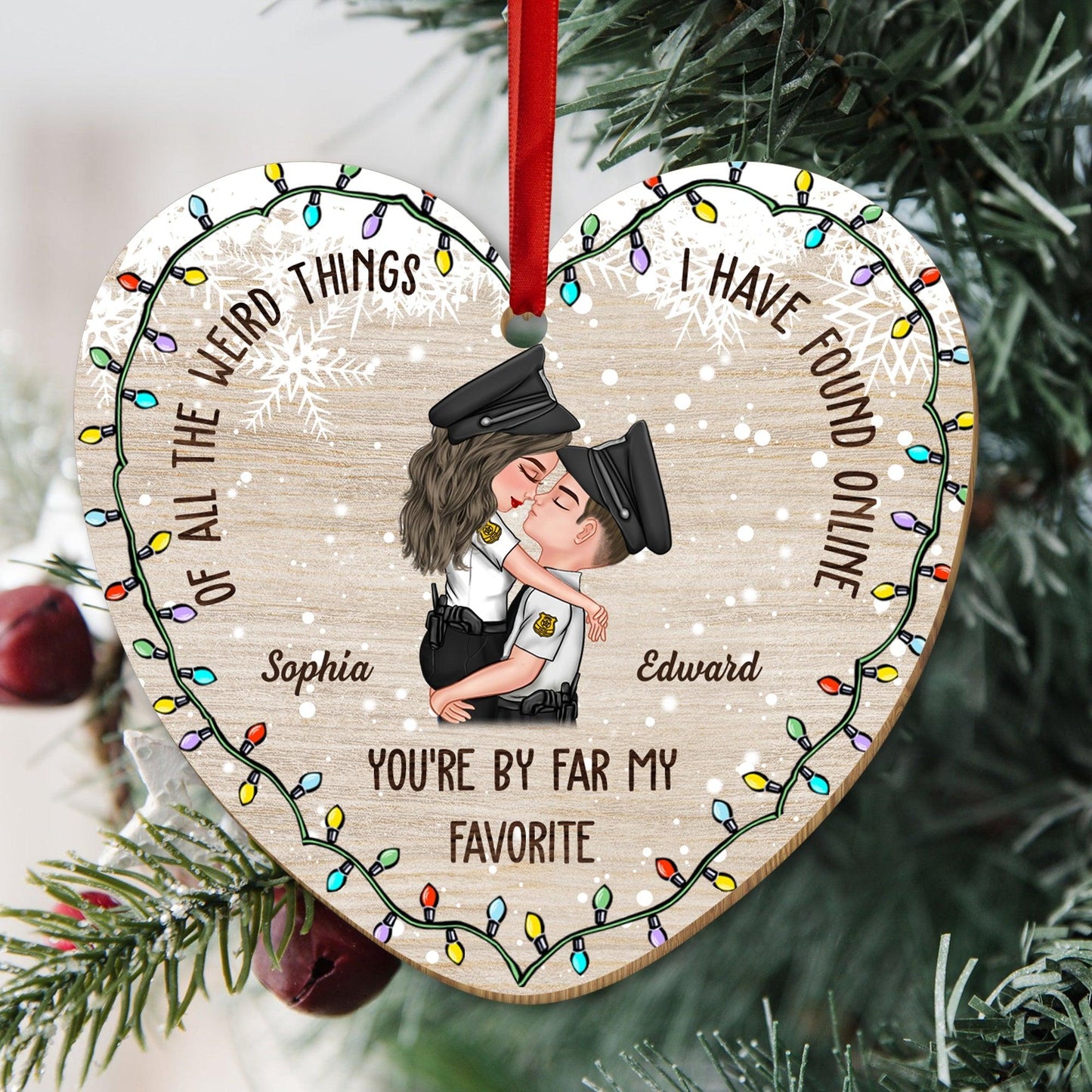 You Are My Favourite Couple Christmas Ornament - Wood Ornament