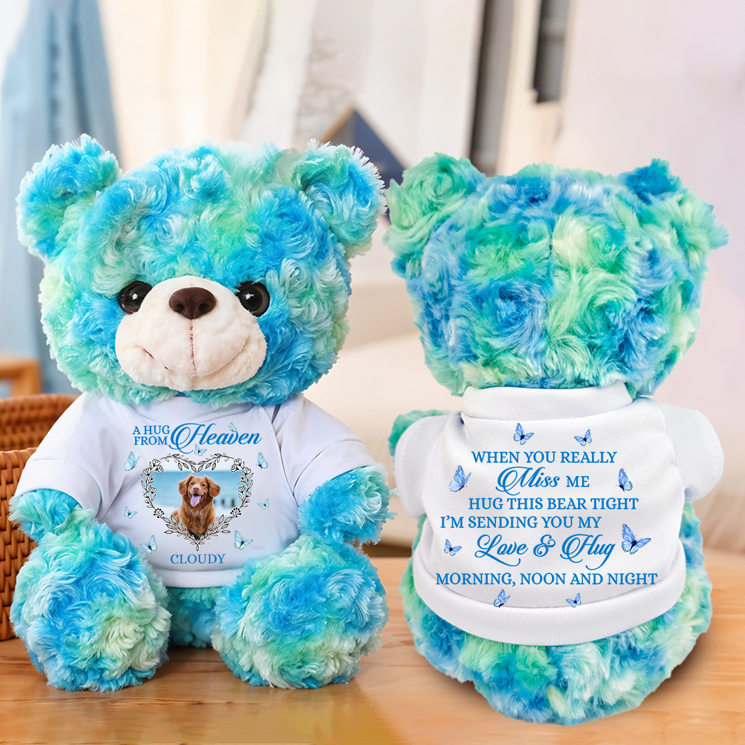 Hug This Memorial Bear - Teddy Bear With Personalized Photo Shirt