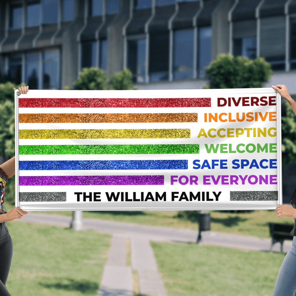 Safe Space For All LGBTQIA+ Pride Banner - Unique Grad Gift