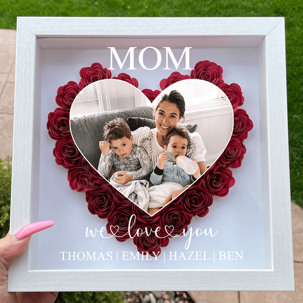 Personalized Shadow Box With Photos - Mom Gift ILY