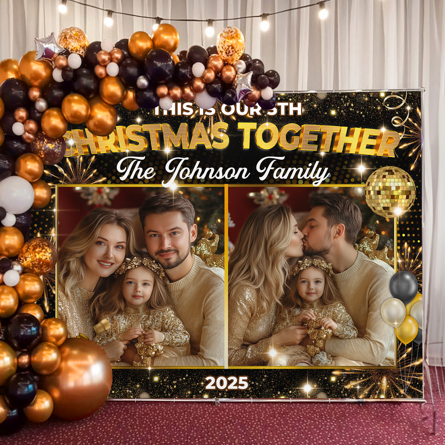Christmas Party Backdrop - Personalized Custom Christmas Party Backdrop