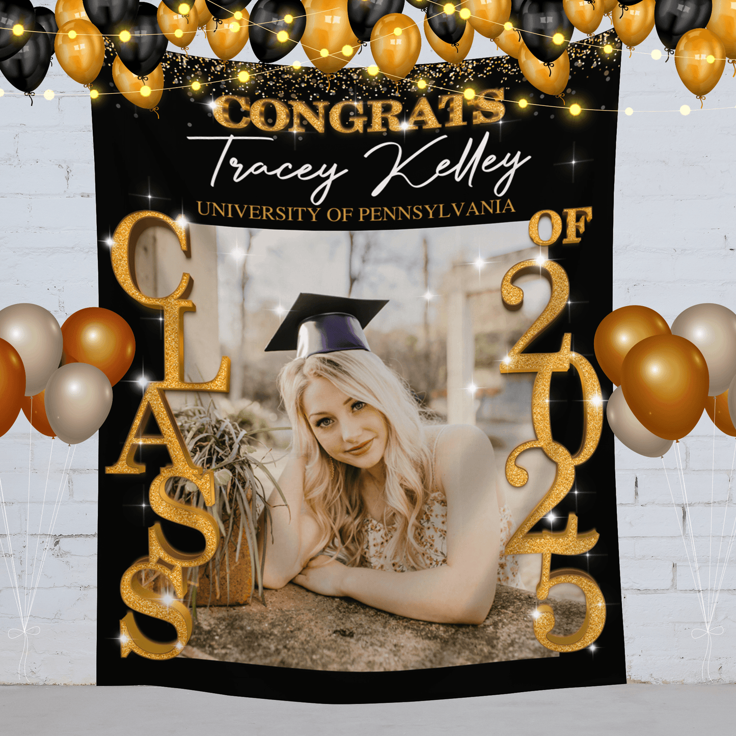 Class of 2025 Graduation Backdrop - Personalized Party Decor
