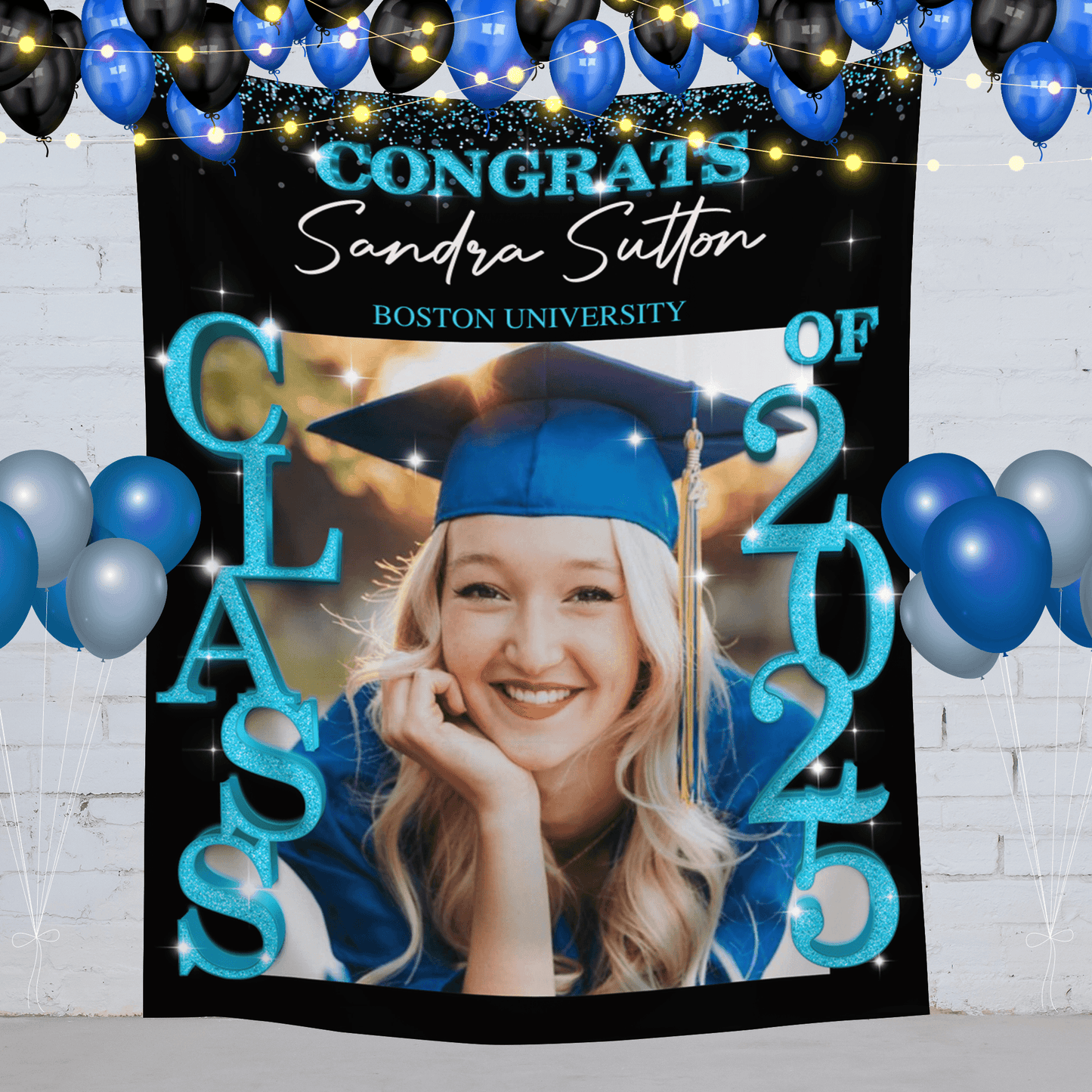 Class of 2025 Graduation Backdrop - Personalized Party Decor