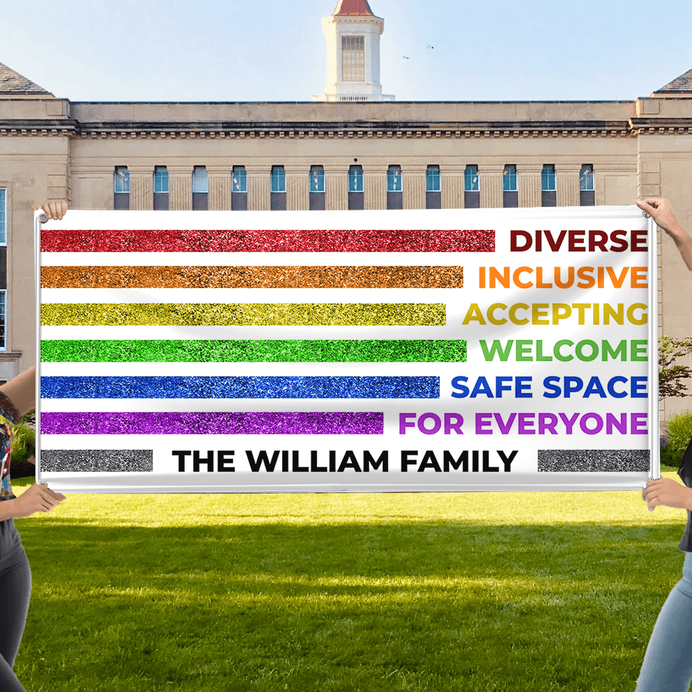 Safe Space For All LGBTQIA+ Pride Banner - Unique Grad Gift