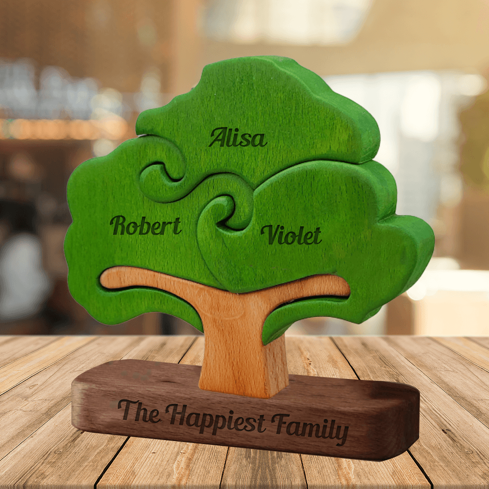 Personalized Life Tree Wooden Family - Wooden Tree Carvings