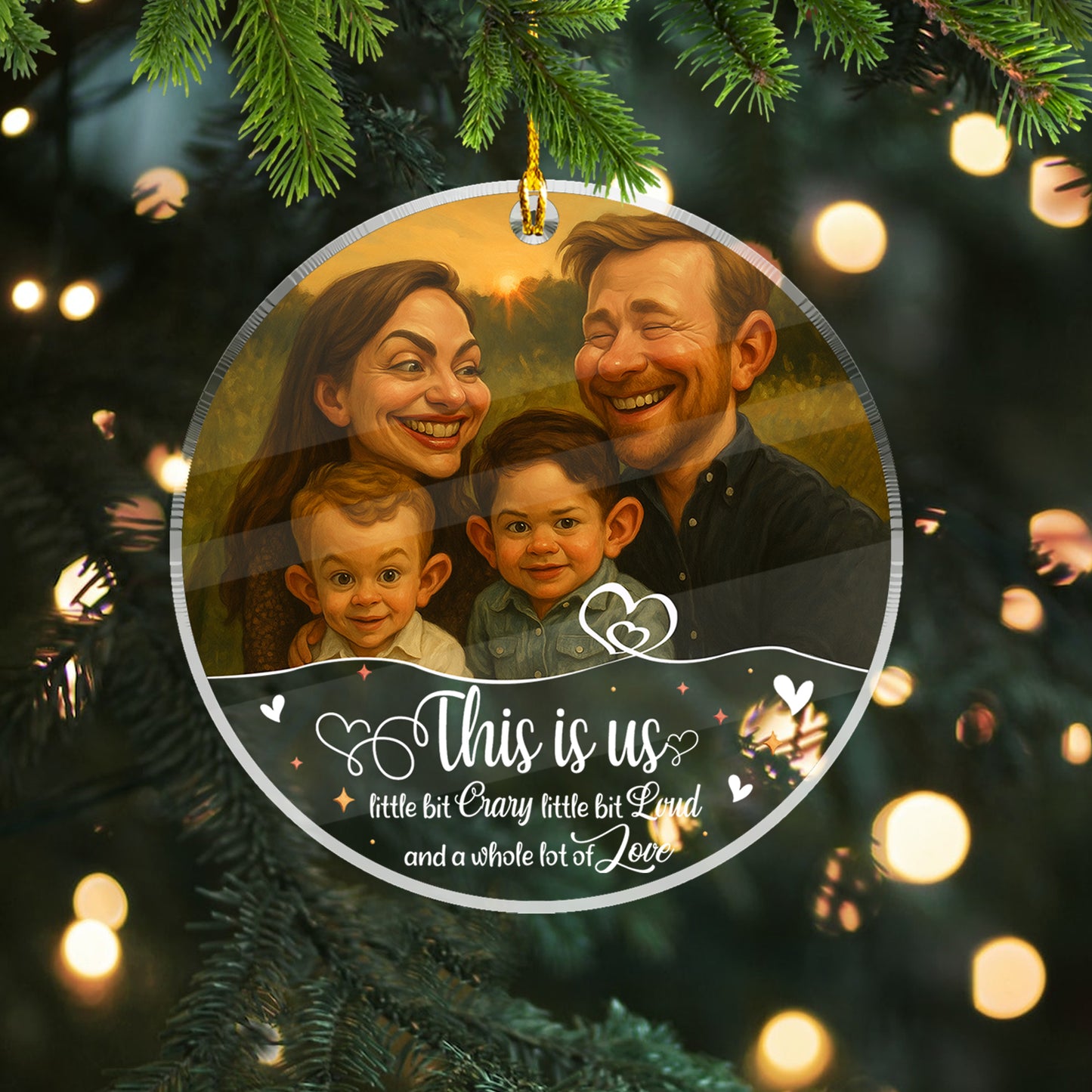 Caricature Art For Funny Couples - Personalized Custom Acrylic Ornament