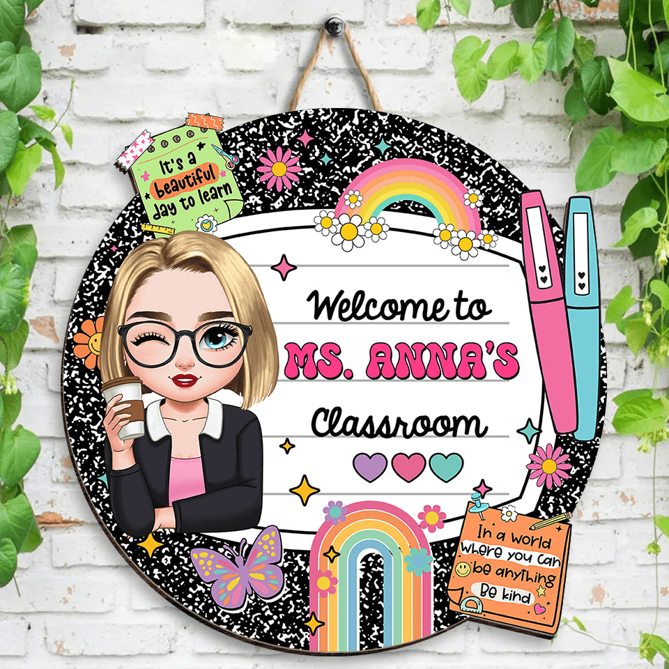 Personalized Classroom Door Sign - Back to School Gift & Decor