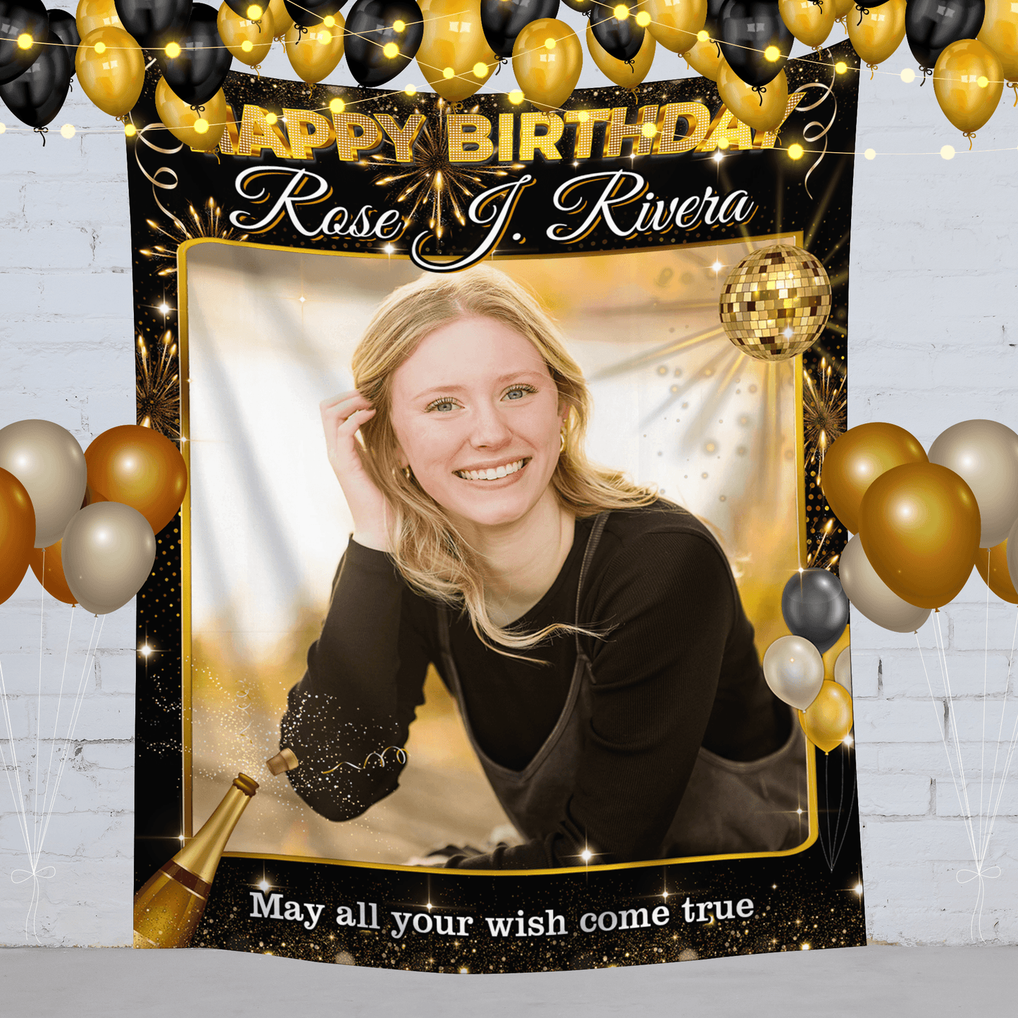 Custom Photo Birthday Backdrop - Personalized Party Backdrop