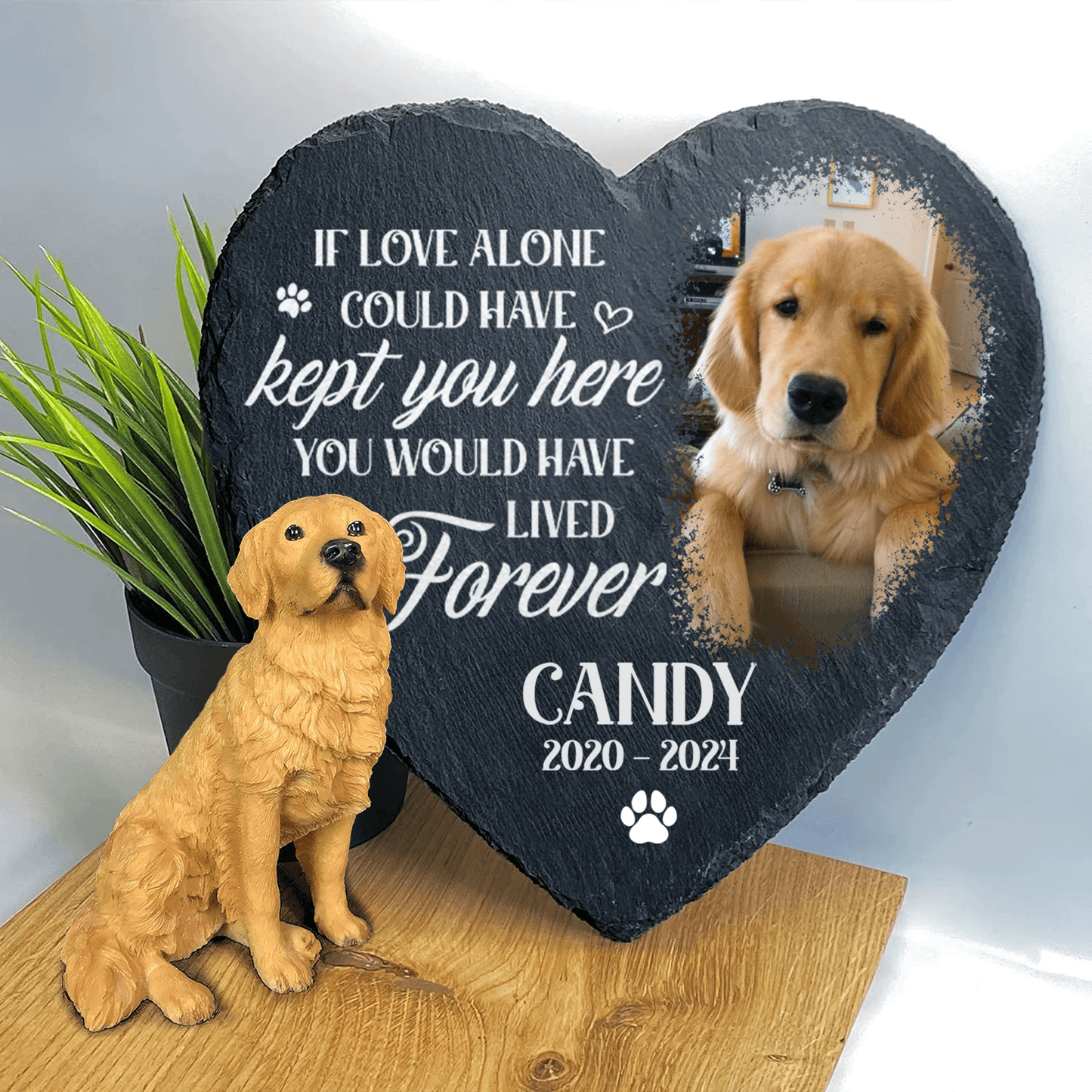 Personalized Pet Memorial Garden Stone - Pet Grave Marker - Resin Customized 3D Printed With Memorial Stone