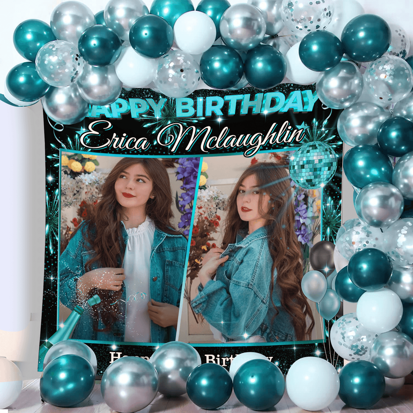 Custom Photo Birthday Backdrop - Personalized Party Backdrop