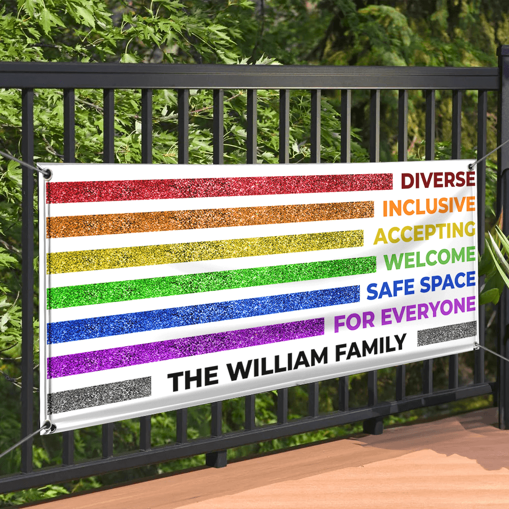 Safe Space For All LGBTQIA+ Pride Banner - Unique Grad Gift