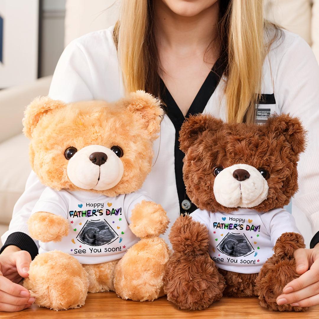 Happy Father's Day - See you soon - Teddy Bear With Personalized Photo T-Shirt