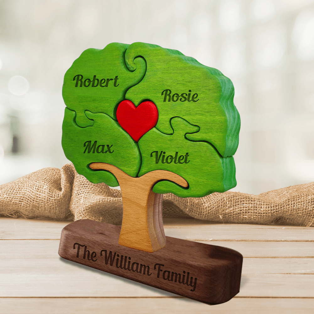 Personalized Life Tree Wooden Family - Wooden Tree Carvings