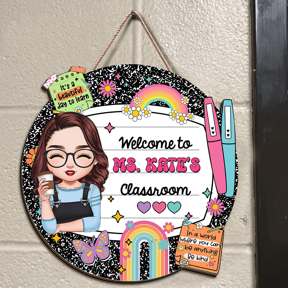 Personalized Classroom Door Sign - Back to School Gift & Decor