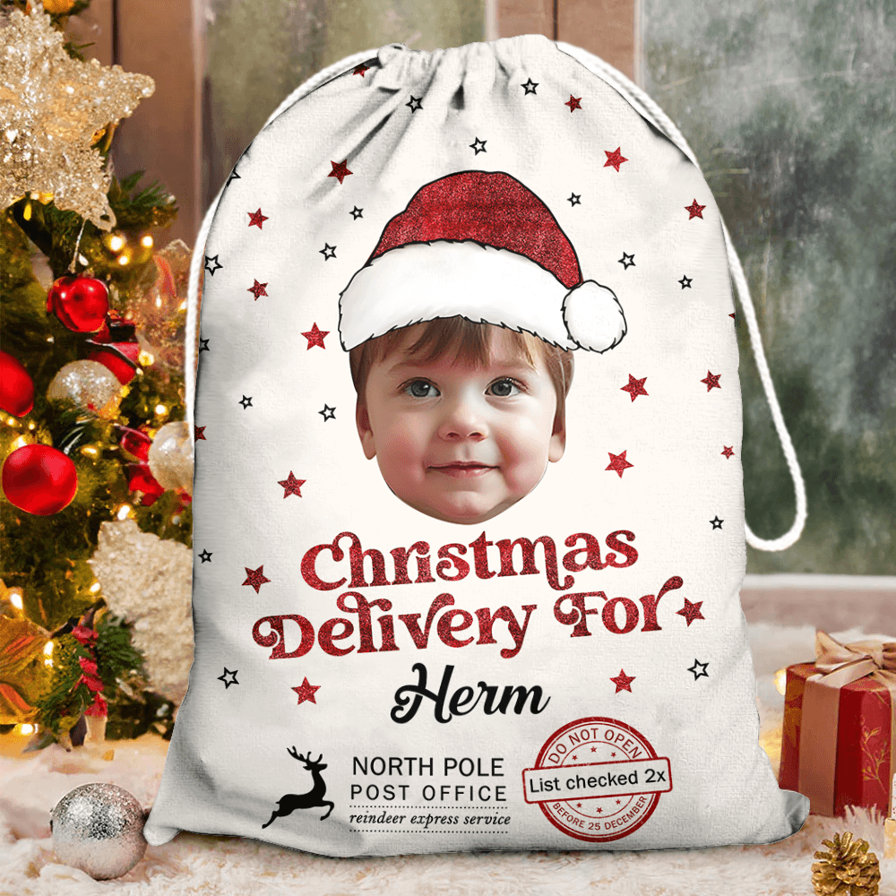 Glitter Special Delivery Santa Sack - Christmas Gift Bag