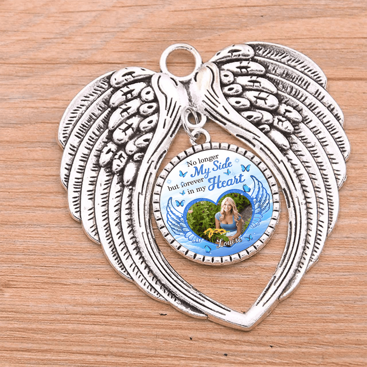 Angel Wings Memorial Ornament - A Piece Of My Heart Lives Heaven