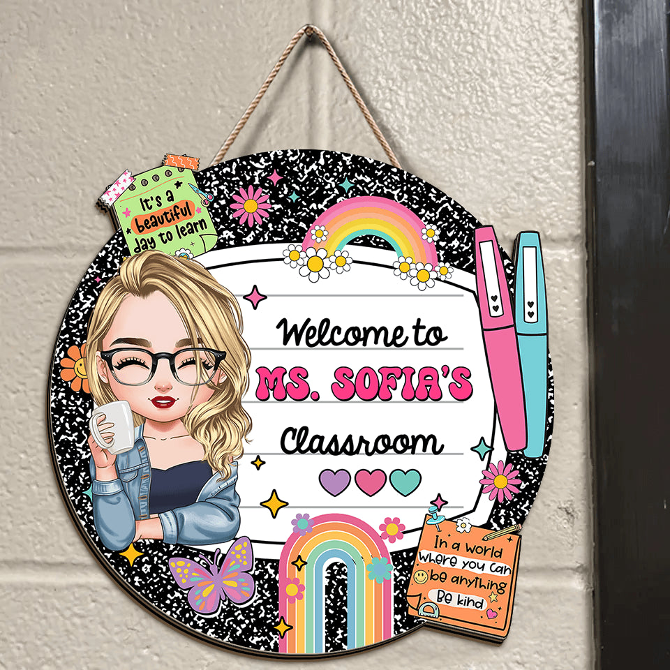Personalized Classroom Door Sign - Back to School Gift & Decor