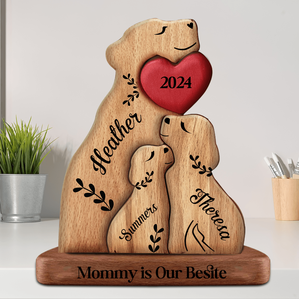 Single Lion Wooden Family - Puzzle Wooden Family - Wooden Pet Carvings