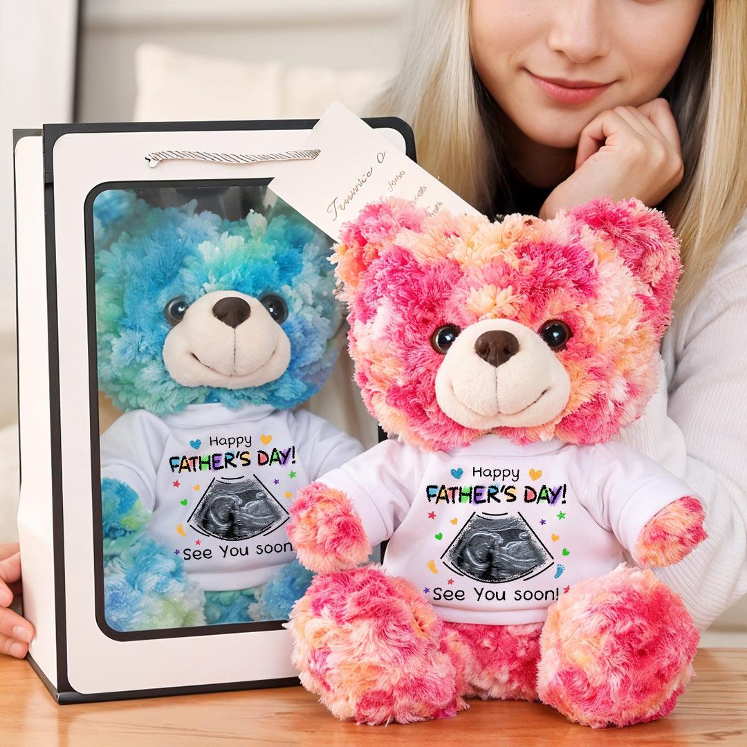 Happy Father's Day - See you soon - Teddy Bear With Personalized Photo T-Shirt