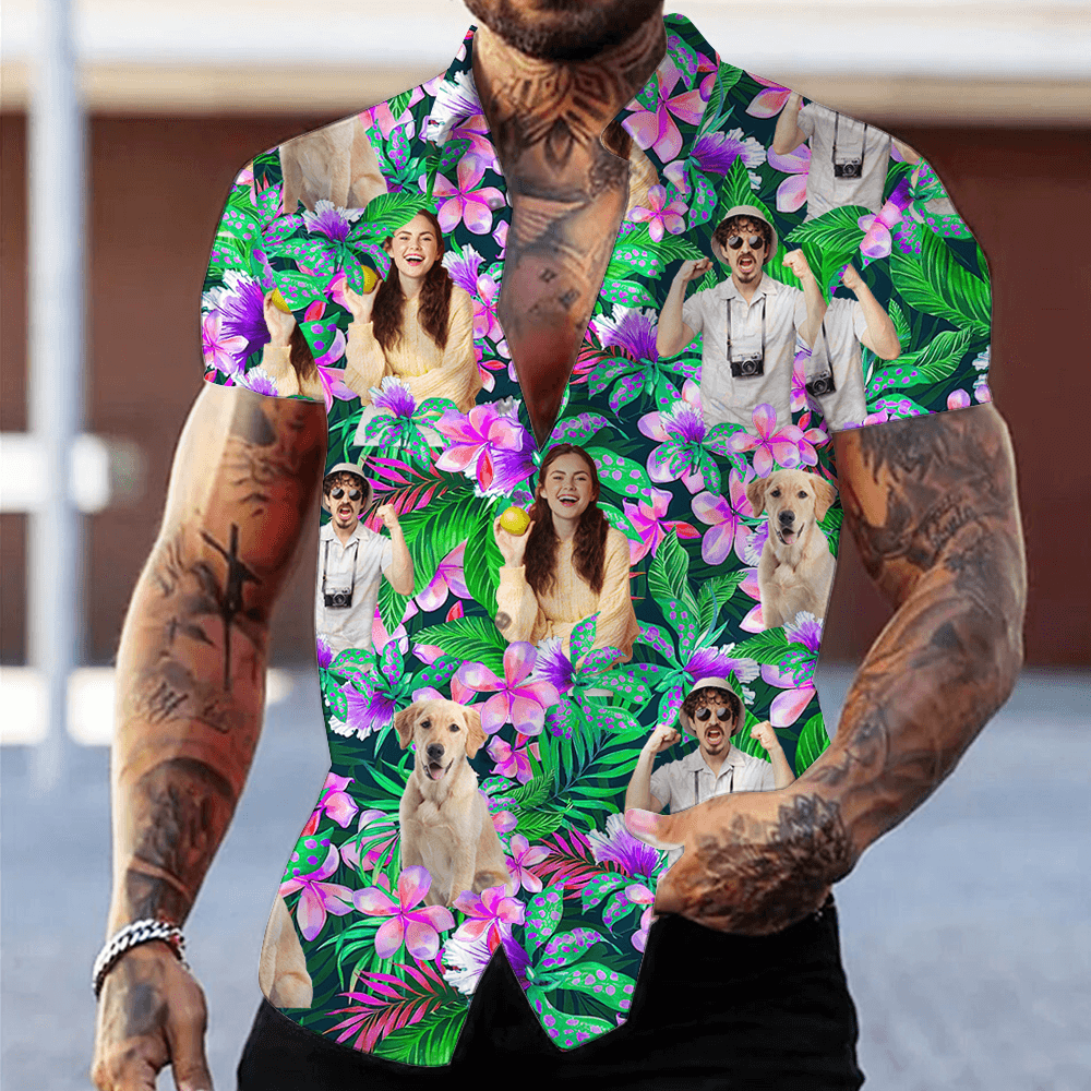 Personalized Jungle Hawaiian Shirt - Custom Photo and Name Shirt